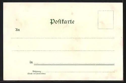 Lithographie Heidelberg, Altes Gasthaus Kohlhof, Posseltslust