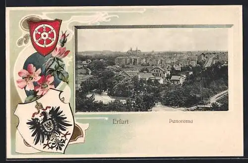 AK Erfurt, Panorama und Wappen