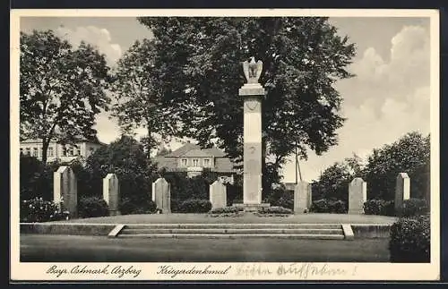 AK Arberg, Blick auf das Kriegerdenkmal