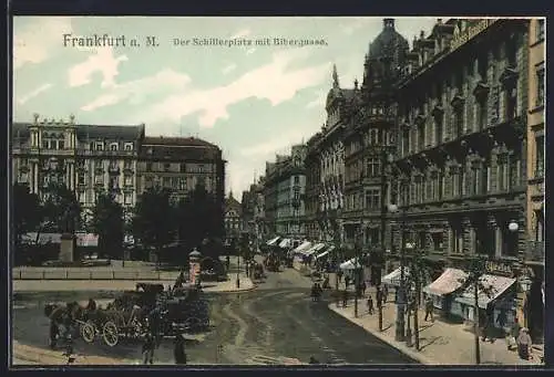 AK Frankfurt /Main, Der Schillerplatz mit Bibergasse