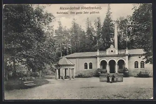 AK Alexanderbad /Ofr., Badehaus mit Pavillon