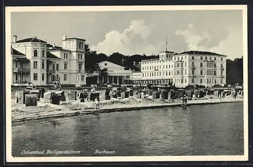 AK Heiligendamm, Kurhaus mit Strand