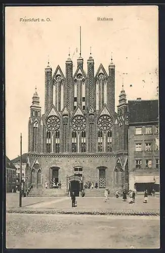 AK Frankfurt a. O., Rathaus im Sonnenschein