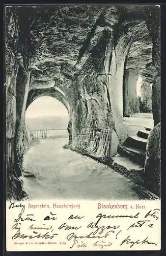 AK Blankenburg a. Harz, Regenstein, Haupteingang