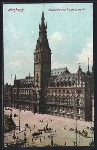 AK Hamburg, Blick auf das Rathaus