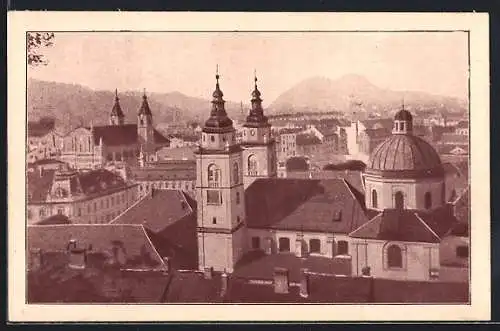 AK Ljubljana / Laibach, proti severu, Teilansicht mit Kirche