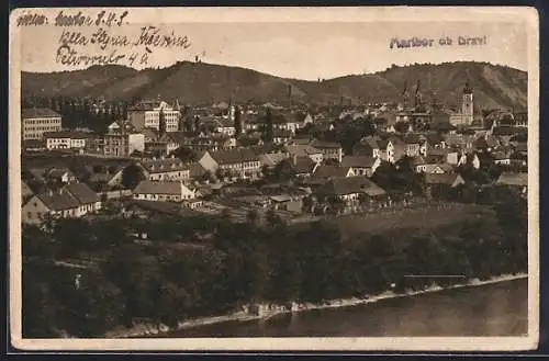 AK Maribor / Marburg, Blick zum Ort