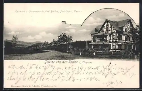 AK Tenne /Esch i. Taunus, Gasthaus Carl Bachon