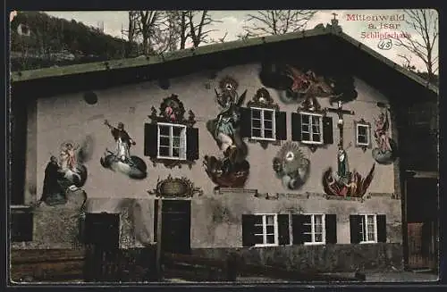 AK Mittenwald a. Isar, Schlipferhaus mit Fresken