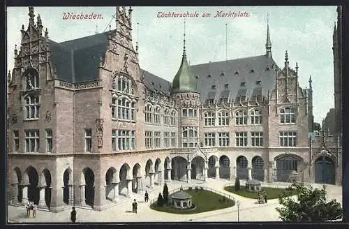 AK Wiesbaden, Töchterschule am Marktplatz