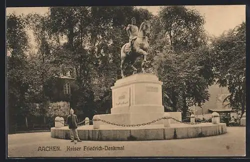 AK Aachen, Blick auf das Kaiser Friedrich-Denkmal