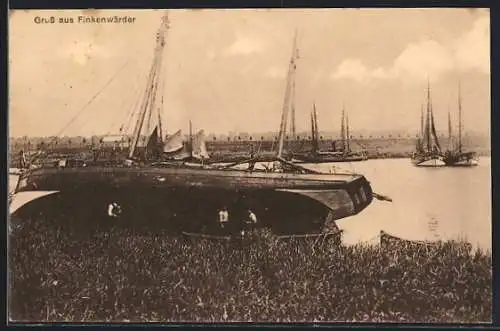 AK Hamburg-Finkenwerder, Am Hafen