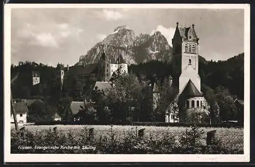 AK Füssen, evangelische Kirche mit Säuling