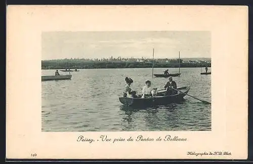 AK Poissy, Vue prise du Ponton de Bellevue