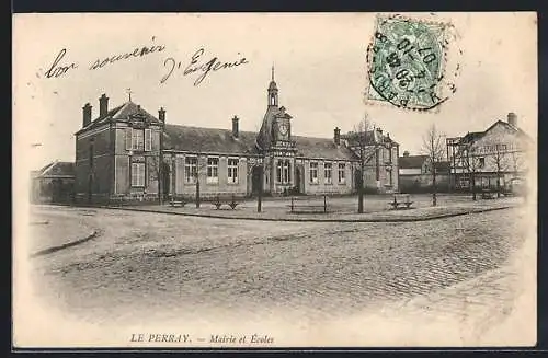 AK Le Perray, Mairie et Ècoles