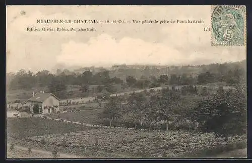 AK Neauphle-le-Château, Vue Générale prise de Pontchartrain