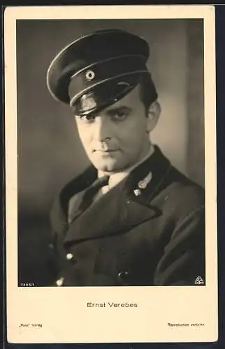 AK Schauspieler Ernst Verebes in Uniform einer Filmrolle