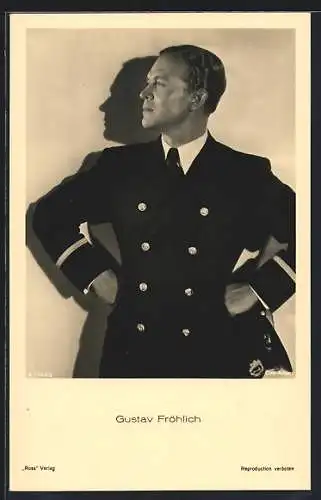 AK Schauspieler Gustav Fröhlich in Marineuniform