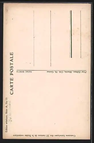 AK Schweizer Trachten, 1830, Männer und Frau aus Zürich