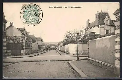 AK Mantes, La rue de Strasbourg