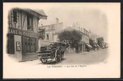 AK Le Vèsinet, La rue de l`Eglise