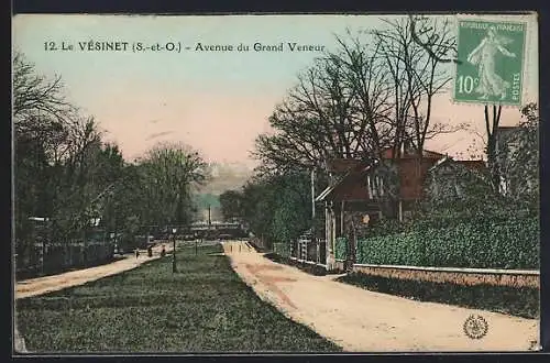 AK Le Vésinet, Avenue du Grand Veneur, Blick den Weg hinab