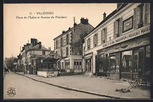 AK Villennes, Place de l`Èglise et Avenue du Prèsident