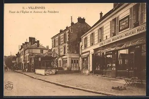 AK Villennes, Place de l`Èglise et Avenue du Prèsident