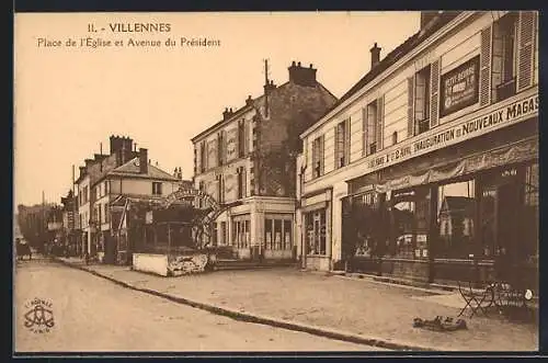 AK Villennes, Place de l`Èglise et Avenue du Prèsident