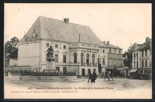 AK Saint-Germain-en-Laye, Le Thèatre et la Statue de Thiers