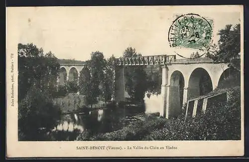 AK Saint-Benoit /Vienne, La Vallée du Clain au Viaduc