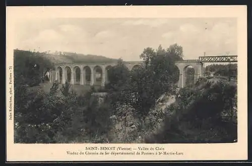 AK Saint-Benoit /Vienne, Vallée du Clain, Viaduc du Chemin de fer département de Poitiers à St. Martin-Lars