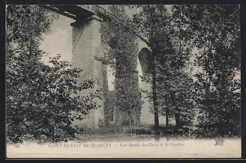 AK Saint-Benoit-de-Quincay, Les Bords du Clain et le Viaduc