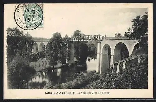 AK Saint-Benoit /Vienne, La Vallée du Clain au Viaduc