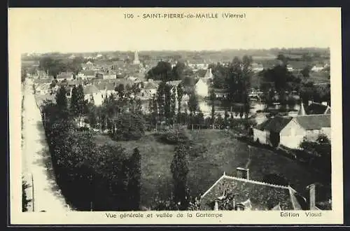 AK Saint-Pierre-de-Maillé, Vue générale et vallée de la Gartempe