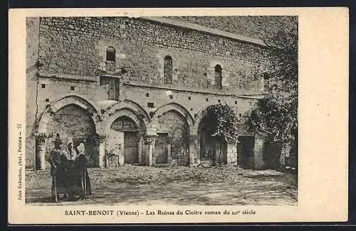 AK Saint-Benoit /Vienne, Les Ruines du Cloître roman du XIIe siècle