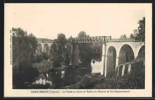 AK Saint-Benoit, La Vallee du Clain au Viaduc du Chmin de Fer Departemental