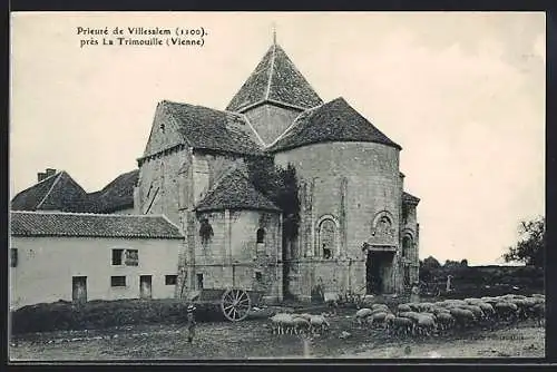 AK Villesalem /Trémouille, Blick auf Kirche