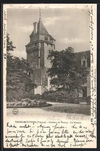 AK Trois-Moutiers /Vienne, Château de Ternay et le Donjon