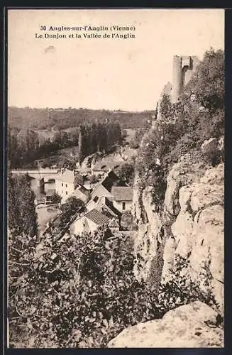 AK Angles-sur-l`Anglin, Le Donjon et la Vallée de l`Anglin