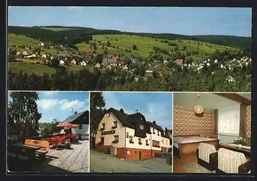 AK Steinbach am Wald, Gasthaus und Pension Angelika Löffler, Innenansicht, Terrasse