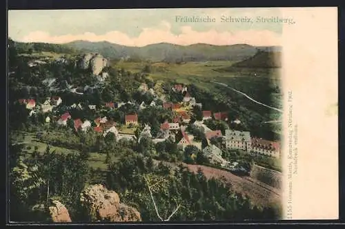 AK Streitberg /Fränk. Schweiz, Ortsansicht mit Burg aus der Vogelschau