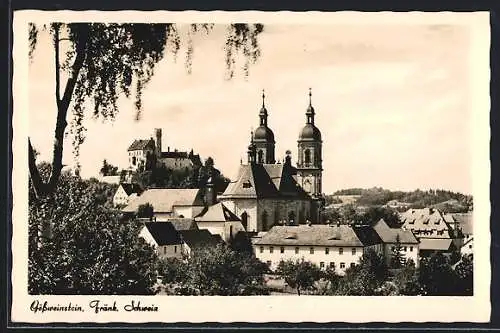 AK Gössweinstein /Fränk. Schweiz, Teilansicht mit Kloster u. Burg