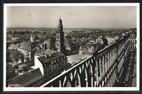 AK Erlangen, Teilansicht von einer Terrasse aus