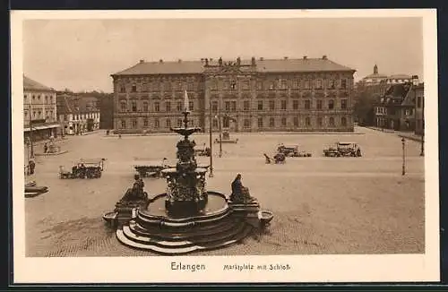 AK Erlangen, Marktplatz mit Schloss