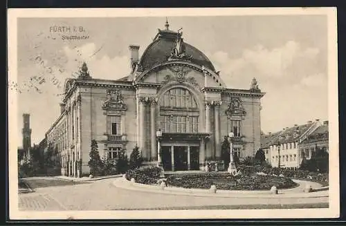 AK Fürth i. B., Stadttheater mit Anlage