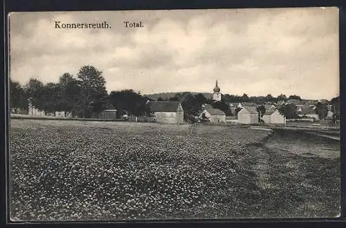 AK Konnersreuth, Totalansicht von einem Feld aus