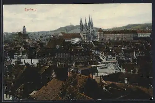 AK Bamberg, Teilansicht aus der Vogelschau