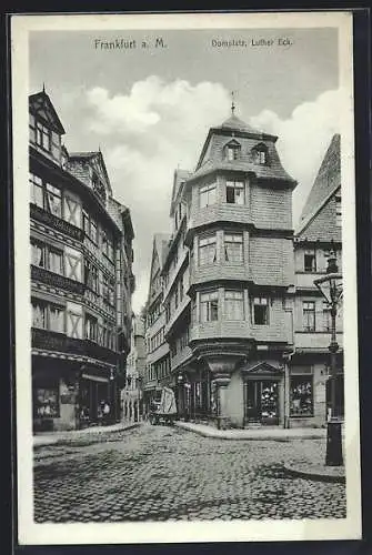 AK Alt-Frankfurt, Domplatz mit Luther Eck