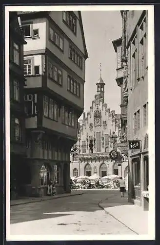 AK Alt-Frankfurt, Blick vom Alten Markt auf den Römer mit Fotogeschäft